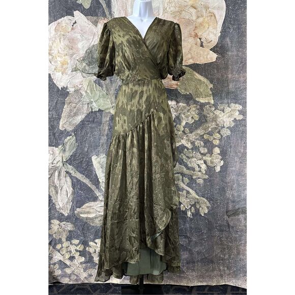 New Anthropologie Biscayne Ruffle Wrap Dress size L - Picture 5 of 10